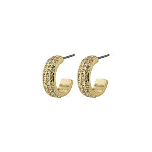 Matylda Recycled Crystal Hoop Earrings - Gold Plated