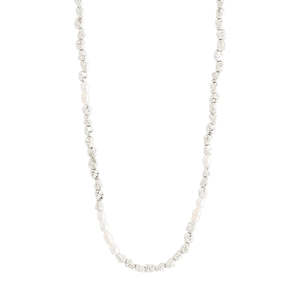 Tide Recycled Necklace - Silver Plated - White