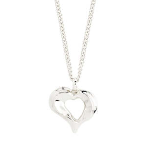 Silver Jewellery: Tide Recycled Heart Necklace - Silver Plated