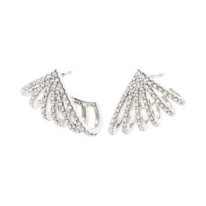 Silver Jewellery: Priscilla Earrings - Silver Plated - Crystal