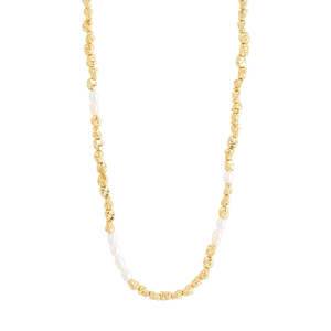 Gold Jewellery 1: Tide Recycled Necklace - Gold Plated - White