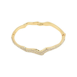 Connect Recycled Crystal Bracelet - Crystal - Gold Plated