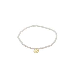 Bracelets: Indie Bracelet - Gold Plated - White