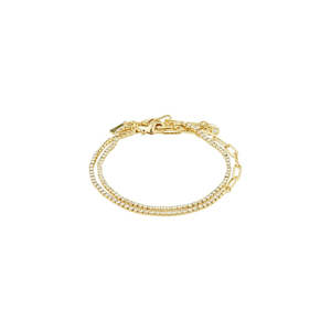 Bracelets: Rowan Crystal Bracelet 2-in-1 - Gold Plated