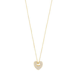 Dune Recycled Heart Necklace - Gold Plated - Crystal