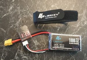 1800 3S 45C LiPo battery with free strap. Limskey. XT60