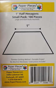 1” half Hexagon paper Templates-100 pieces