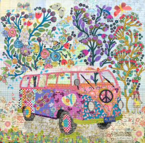 The Love Bus Collage Pattern by Laura Heine