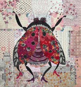 Scarlett Lady Bird collage pattern by Laura Heine