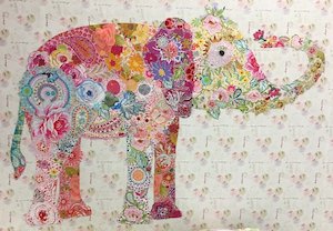 Laura Heine Collage: Lulu the Elephant Collage Pattern by Laura Heine