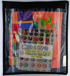 Sue Spargo: THREAD STORAGE - (1) CLEAR TWO POCKET/ZIPPER POUCH - ALLIUM