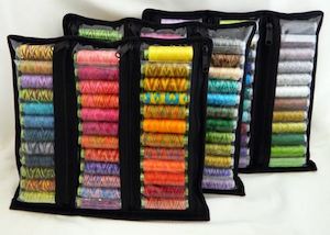 Sue Spargo: THREAD STORAGE - (3) CLEAR SIX POCKET/ZIPPER POUCH - ALLIUM