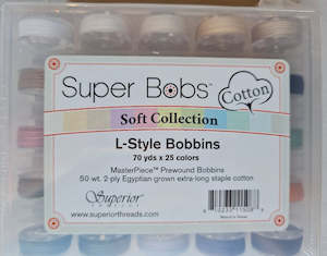 Thread 1: Superbobs Poly L - style bobbins x 25 Soft