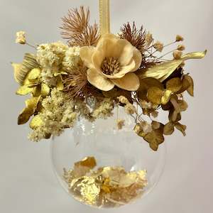 Dried Flower Topped Christmas Baubles