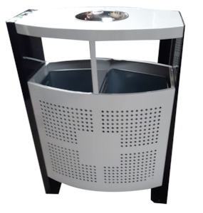 Waste remediation: Electro Galvanised Duo Recycling Bin 110L - RB-CMSS