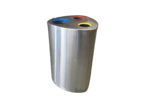 Waste remediation: Stainless Steel Triangular Bin 90L - RCB-1101S