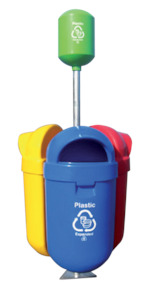 PRS3 Triple Outdoor Litter Bin (With Stand)