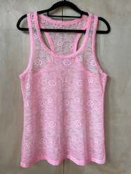 Pink Lace Tank Top