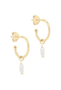 Clothing: Eternal Peace Hoops - Gold / Pearl