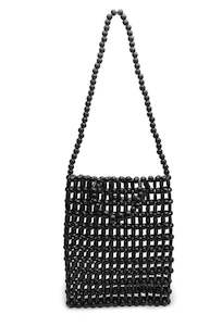 Gia Beaded Tote Bag - Black