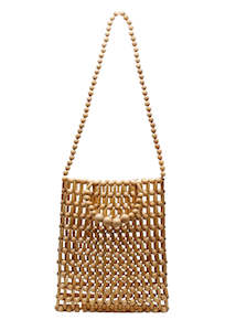 Gia Beaded Tote Bag - Natural