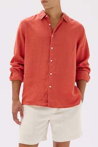 Casual Long Sleeve Shirt - Papaya