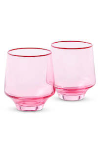 Tumbler Glass 2P Set - Rose with a Twist