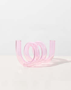 Curly Vase/Candle Holder - Pink