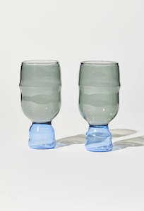 Show Pony Glasses - Set of 2 - Charcoal/Blue