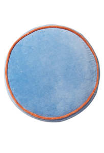 Castilo Round Velvet Cushion - Blue Jay