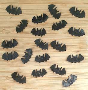 Clothing: Iron On Patches - 18 Tiny Black Bats