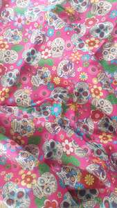 SALE Fabric - Pink Sugar Skulls (UK)