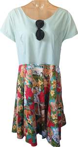 Tropical Girls Mint Top Audrey Dress - Planet Retro Original (Large & XL)