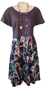 Cowboy Brown Top Audrey Dress - Planet Retro Original (Large)