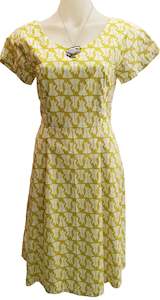 Lime Bunny Audrey Dress - Planet Retro Original (Large)