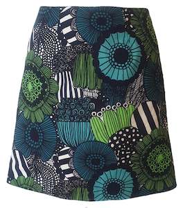 Japanese Green Blooms Mini Skirt (Extra Small)