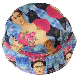 Clothing: Frida Kahlo & Cats Reversible Bucket Hat