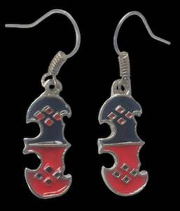 Clothing: Earrings Harley Quinn Bat Logo