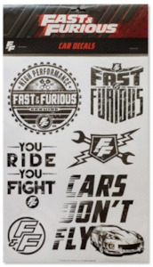 Clothing: Fast & Furious Sticker Sheet