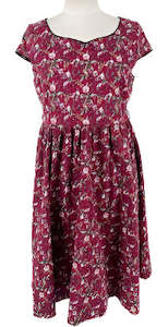 Lindy Bop Berry Sweetheart Dress (XL)