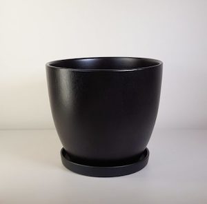 Black Ceramic with Saucer, 38cm