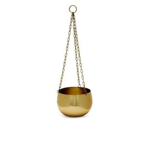 Real Brass Hanging Planter, 15cm