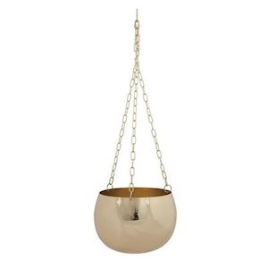 Hanging Planter in Brass, Medium