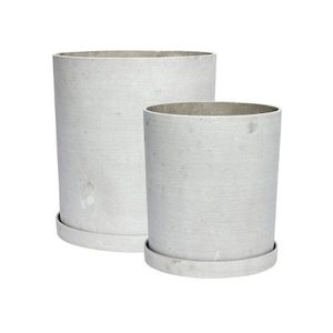 Hubsch Cylinder Pot, Grey