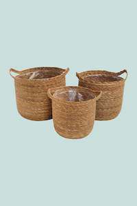 Pots Planters: Seagrass Basket Planter Range - 3 Sizes