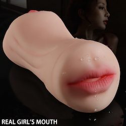 4D Realistic Deep Throat & Realistic Vaginal Pussy Oral Sex Toy Male Masturbator-2 Channels