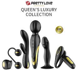 QUEEN'S LUXURY COLLECTION - 6 Pieces Golden Black Couple's Set