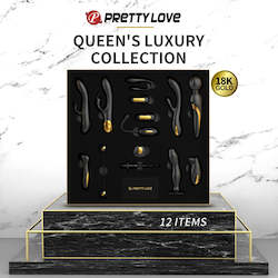 QUEEN'S LUXURY COLLECTION - 12 Pieces Golden Black Couple's Set