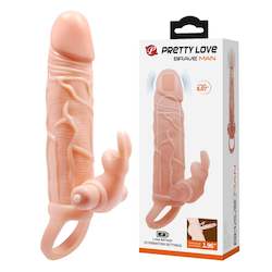 Penis Extended Sleeve Elastic 10 Functions Vibrator