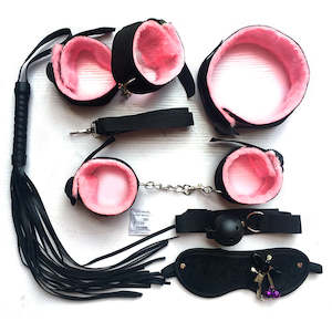 7 Pcs Sex Bondage Set Handcuff Footcuff Whip Rope Blindfold Erotic Sex Toys BDSM